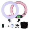 Yidoblo 18" LED Ring Light FE-480II Dimmable Bi-Color Ringlight with Phone Holder, Mirror, Remote Control & Travel Case for Makeup, YouTube Videos, Selfies, Portrait,Photos Photography Lighting Pink view 1