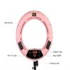 Yidoblo 18" LED Ring Light FE-480II Dimmable Bi-Color Ringlight with Phone Holder, Mirror, Remote Control & Travel Case for Makeup, YouTube Videos, Selfies, Portrait,Photos Photography Lighting Pink view 2