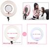 Yidoblo 18" LED Ring Light FE-480II Dimmable Bi-Color Ringlight with Phone Holder, Mirror, Remote Control & Travel Case for Makeup, YouTube Videos, Selfies, Portrait,Photos Photography Lighting Pink view 3