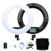 Yidoblo 18" LED Ring Light FE-480II Dimmable Bi-Color Ringlight with Phone Holder, Mirror, Remote Control & Travel Case for Makeup, YouTube Videos, Selfies, Portrait,Photos Photography Lighting Black view 1