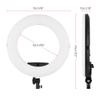 Yidoblo 18" LED Ring Light FE-480II Dimmable Bi-Color Ringlight with Phone Holder, Mirror, Remote Control & Travel Case for Makeup, YouTube Videos, Selfies, Portrait,Photos Photography Lighting Black view 3