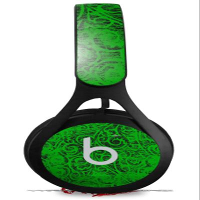 Skin Decal Wrap for Beats EP Folder Doodles Green Headphones NOT Included