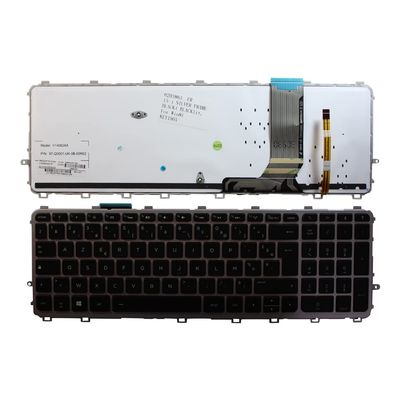Power4Laptops French Layout Silver Frame Backlit Black Replacement Laptop Keyboard Compatible with HP Envy 15-j000ek