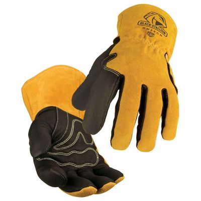 Rink Drink Black Stallion BM88CR Pigskin & Cowhide MIG Glove with A5 Cut Resistance, Medium