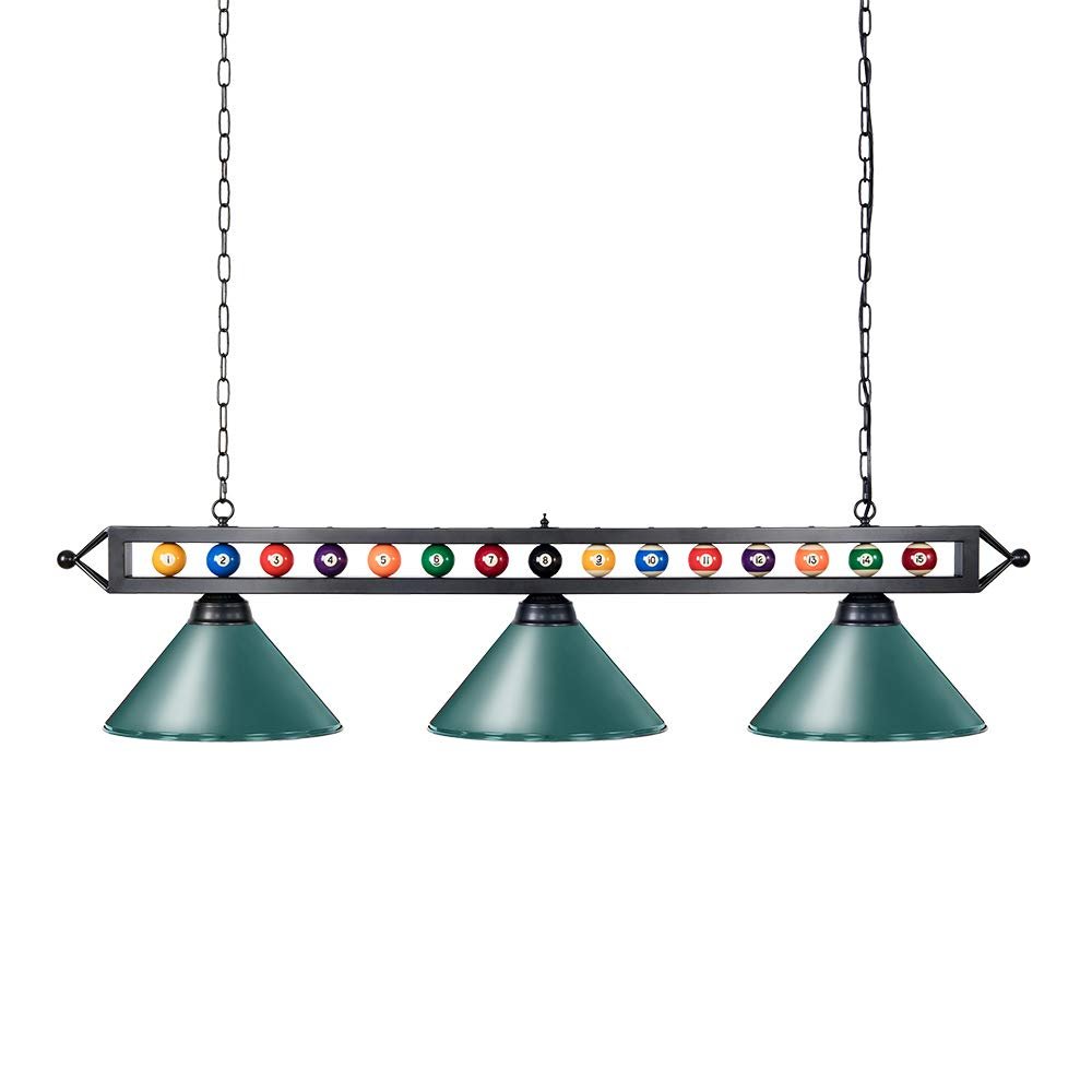 Wellmet 59" Pool Table Light, 3 Lights Hanging Pool Table Lighting Fixture