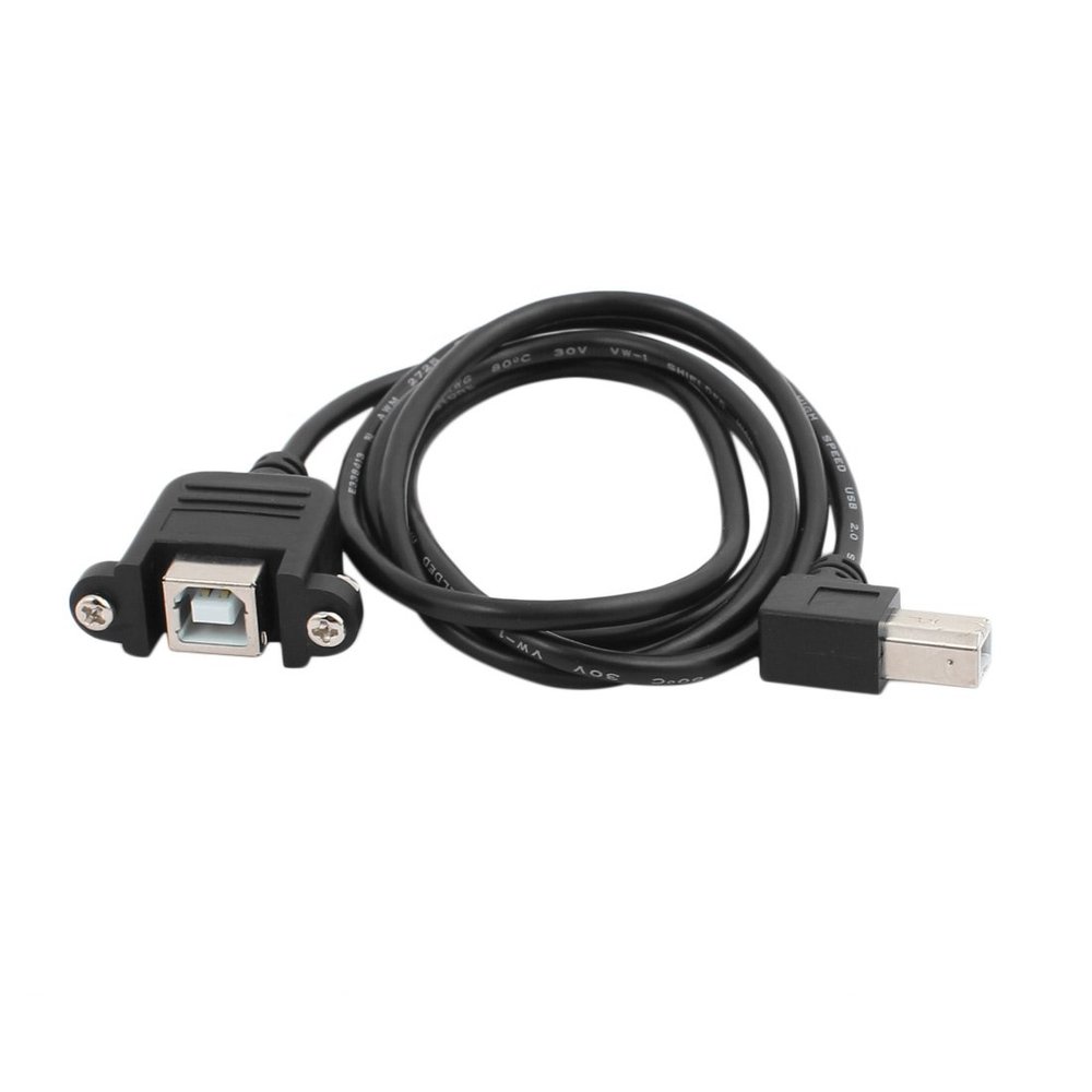 Aexit Right Angle Computer USB 2.0 Type B Male to Female Panel Mount Extension USB Cables Printer Cable