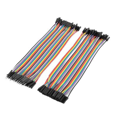 Aexit 2 pcs Cables & Interconnects Female to Male 40P Jumper Wire Cable Pi Pic Breadboard DIY for Cables 20cm Long
