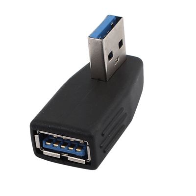 Aexit Black Left Flash Accessories Angle USB 3.0 Type A Male to Female M/F Adapter Adapter Rings Connector Converter