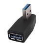 Aexit Black Left Flash Accessories Angle USB 3.0 Type A Male to Female M/F Adapter Adapter Rings Connector Converter view 1