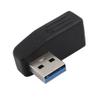 Aexit Black Left Flash Accessories Angle USB 3.0 Type A Male to Female M/F Adapter Adapter Rings Connector Converter view 2