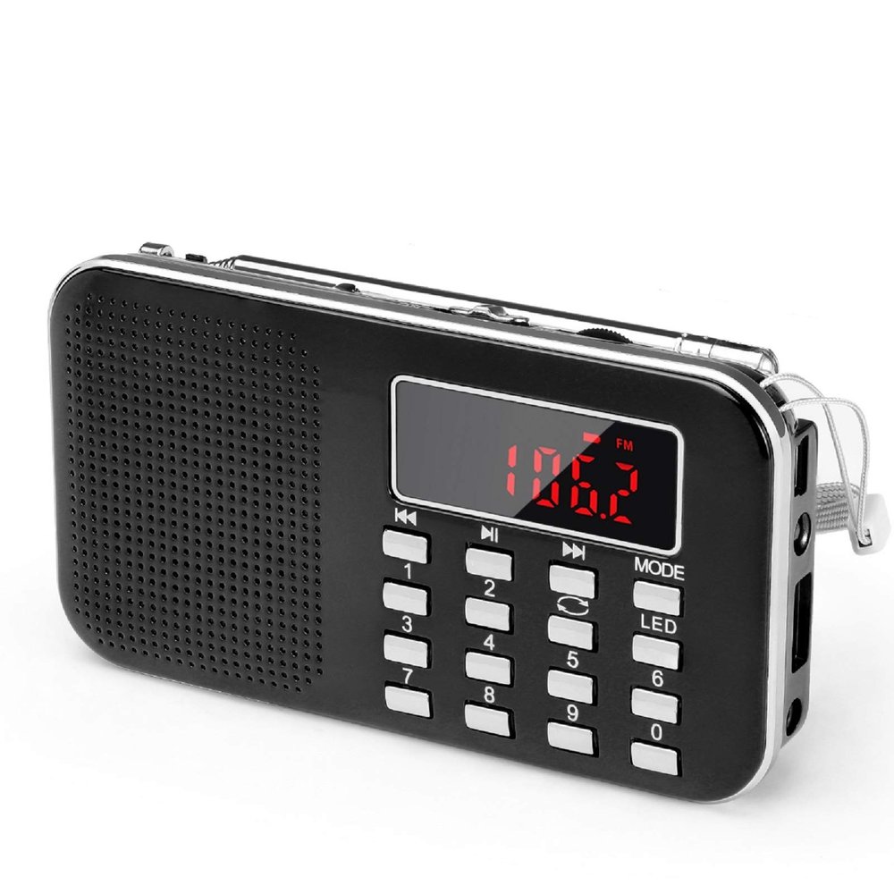 PRUNUS Mini Portable Radio AM FM Pocket Radio with MP3