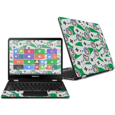 MightySkins Skin Compatible with Samsung Chromebook Pro 12.3" - Retro Controllers 1 | Protective, Durable, and Unique Vinyl wrap Cover | Easy to Apply, Remove, and Change Styles | Made in The USA