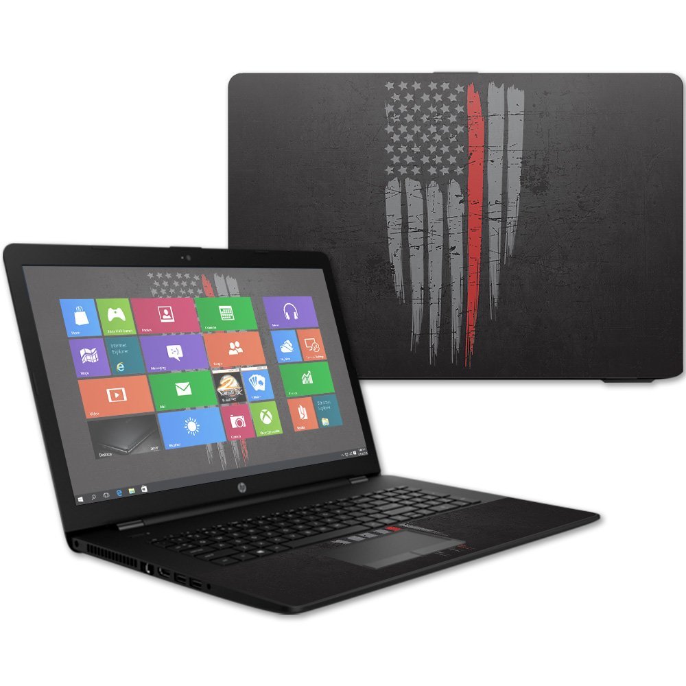 MightySkins Skin Compatible with HP 17t Laptop 17.3" (2017) - Thin Red Line | Protective, Durable, and Unique Vinyl Decal wrap Cover | Easy to Apply, Remove, and Change Styles | Made in The USA