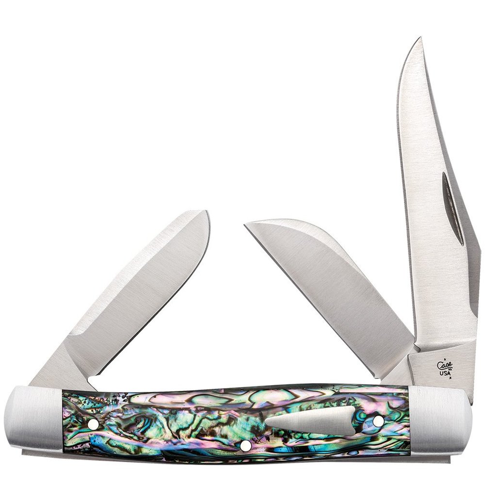 Case 07427 TB832018 Bose Premium Stockman Smooth Abalone 154 cm Knife,Green
