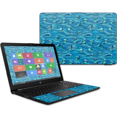 MightySkins Skin Compatible with HP 15t Laptop 15.6" (2017) - Dolphin Gang | Protective, Durable, and Unique Vinyl Decal wrap Cover | Easy to Apply, Remove, and Change Styles | Made in The USA
