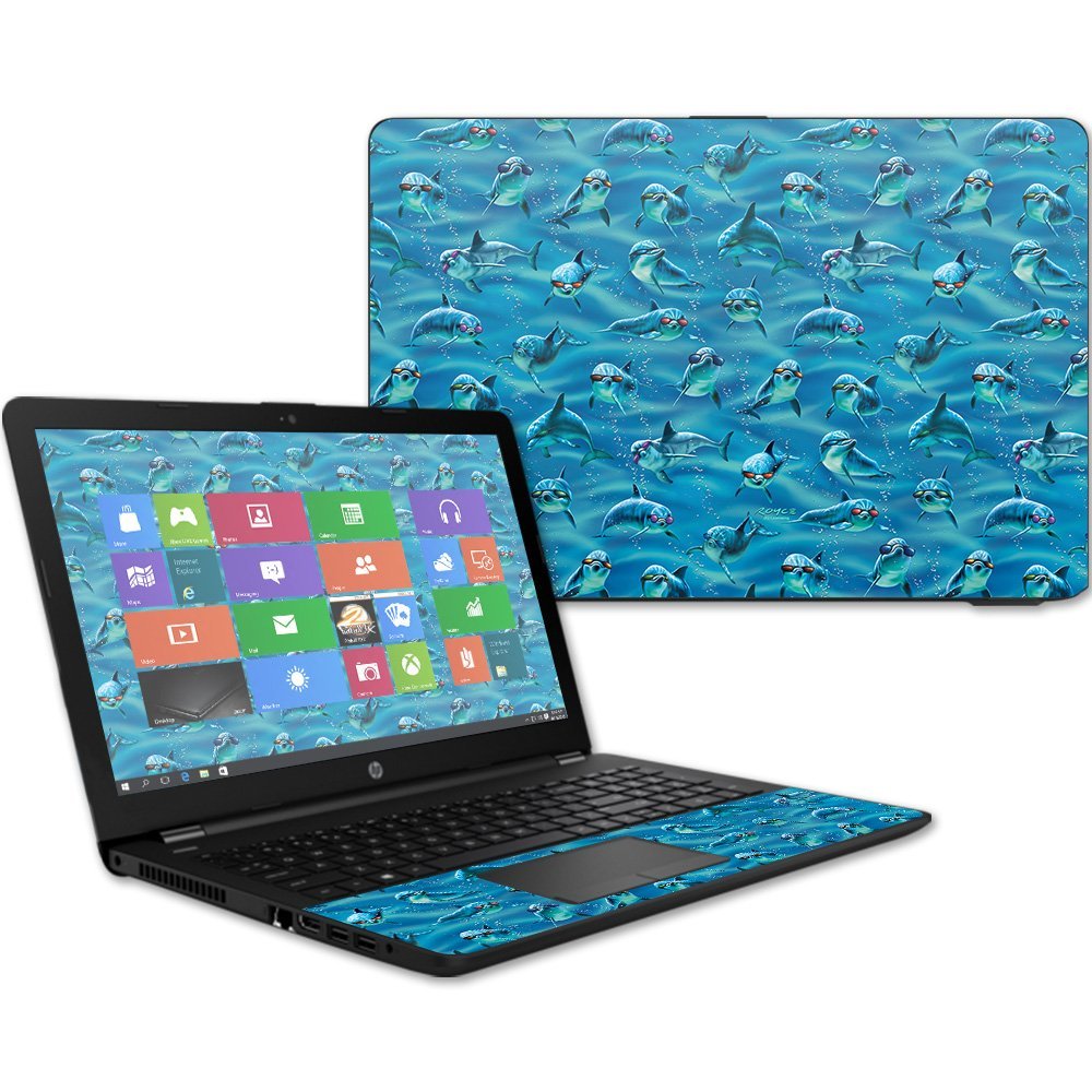 MightySkins Skin Compatible with HP 15t Laptop 15.6" (2017) - Dolphin Gang | Protective, Durable, and Unique Vinyl Decal wrap Cover | Easy to Apply, Remove, and Change Styles | Made in The USA