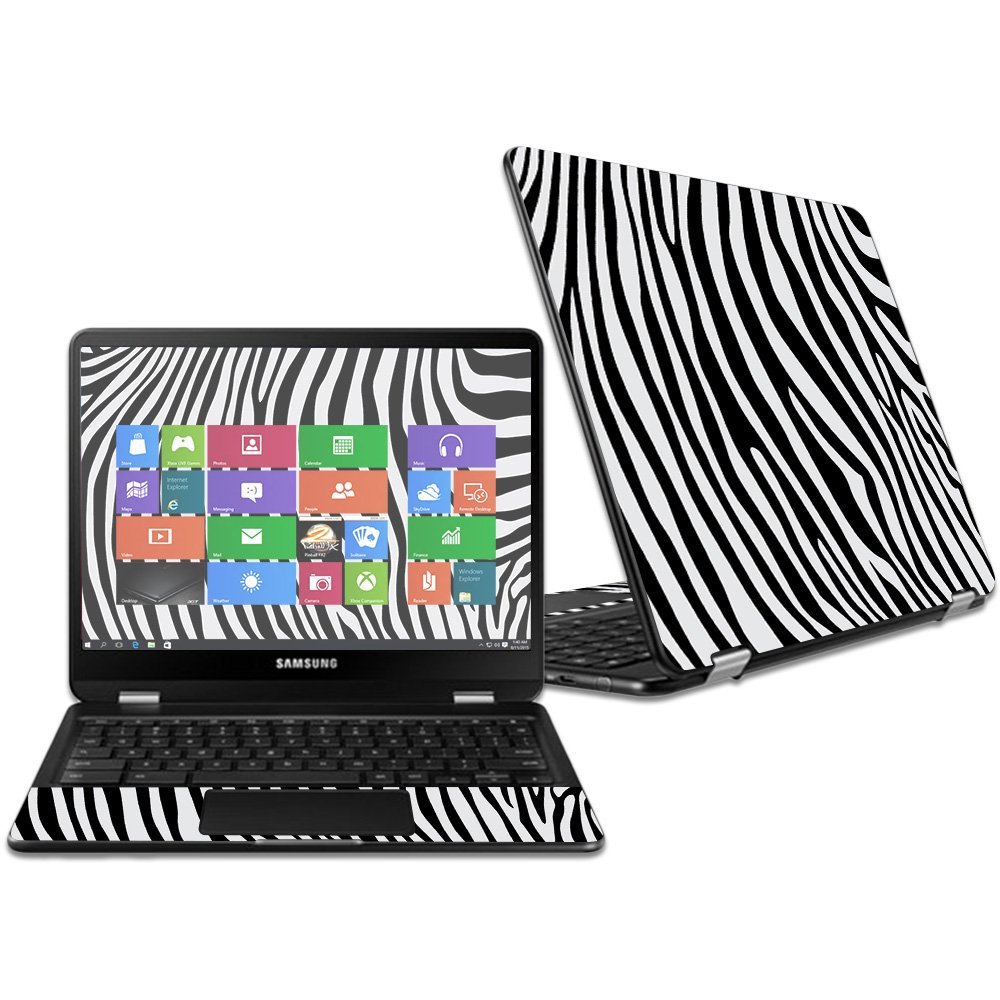 MightySkins Skin Compatible with Samsung Chromebook Pro 12.3" - Black Zebra | Protective, Durable, and Unique Vinyl Decal wrap Cover | Easy to Apply, Remove, and Change Styles | Made in The USA