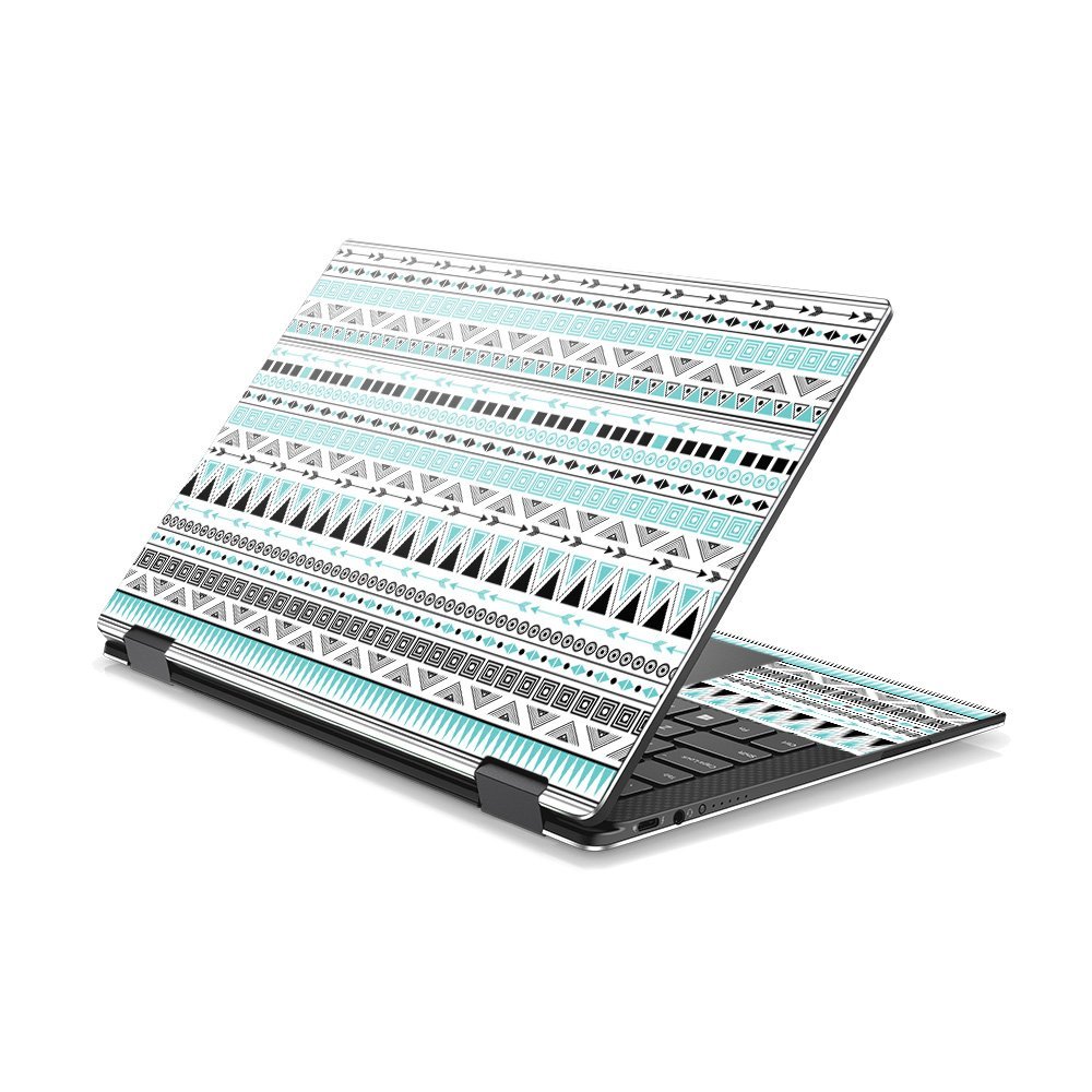 MightySkins Skin Compatible With DELL XPS 13 9365 2-In-1 (2017) - Turquoise Tribal | Protective, Durable, and Unique Vinyl Decal wrap cover | Easy To Apply, Remove, and Change Styles | Made in the USA