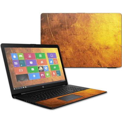 MightySkins Skin Compatible With HP 17t Laptop 17.3" (2017) - Textured Gold | Protective, Durable, and Unique Vinyl Decal wrap cover | Easy To Apply, Remove, and Change Styles | Made in the USA