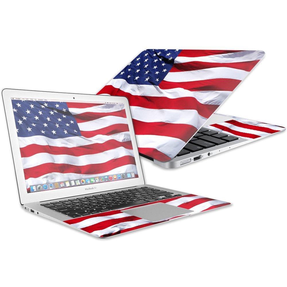 MightySkins Skin Compatible with Apple MacBook Air 13" (2017) - American Flag | Protective, Durable, and Unique Vinyl Decal wrap Cover | Easy to Apply, Remove, and Change Styles | Made in The USA