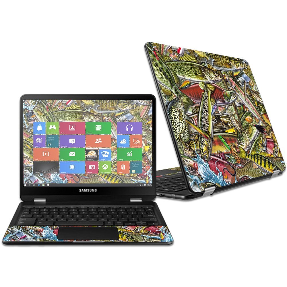 MightySkins Skin Compatible with Samsung Chromebook Pro 12.3" - Fish Puzzle | Protective, Durable, and Unique Vinyl Decal wrap Cover | Easy to Apply, Remove, and Change Styles | Made in The USA