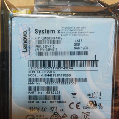 00FN409 00FN410 AS7J Lenovo 1.6TB SAS 12Gb 3.5" MLC HS Enterprise SSD