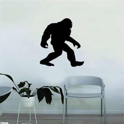 Sasquatch Big Foot Silhouette Wall Decal Quote Home Room Decor Decoration Art Vinyl Sticker Inspirational Funny Monster Woods