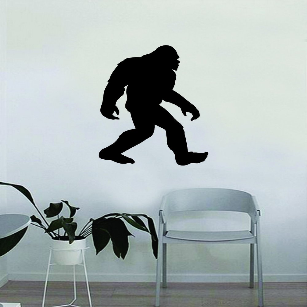 Sasquatch Big Foot Silhouette Wall Decal Quote Home Room Decor Decoration Art Vinyl Sticker Inspirational Funny Monster Woods