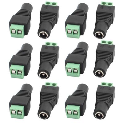 Aexit 12Pcs 2.1 x 5.5mm DC Power Female Jack Adapter Wire Connector For CCTV (0beade7388d5bb2c8b168951f34ca909)