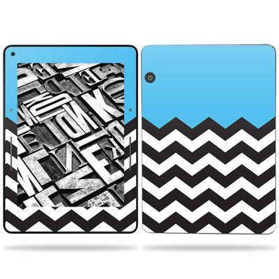 MightySkins Skin Compatible with Amazon Kindle Voyage 6" (2017) - Baby Blue Chevron | Protective, Durable, and Unique Vinyl Decal wrap Cover | Easy to Apply, Remove | Made in The USA