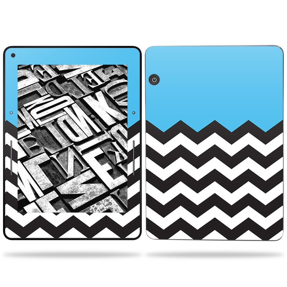 MightySkins Skin Compatible with Amazon Kindle Voyage 6" (2017) - Baby Blue Chevron | Protective, Durable, and Unique Vinyl Decal wrap Cover | Easy to Apply, Remove | Made in The USA