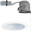 Juno Lighting TC1R & 12W-WH Combo 4-Inch TC Rated Remodel Recessed Housing with Perimeter Frosted Glass Lens, White Trim Ring Trim (Shower) view 1
