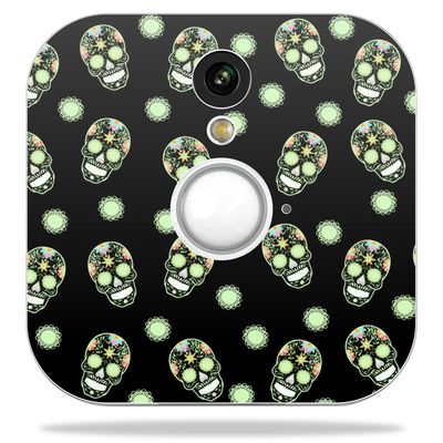 MightySkins Skin Compatible With Blink Home Security Camera - Nighttime Skulls | Protective, Durable, and Unique Vinyl Decal wrap cover | Easy To Apply, Remove, and Change Styles | Made in the USA