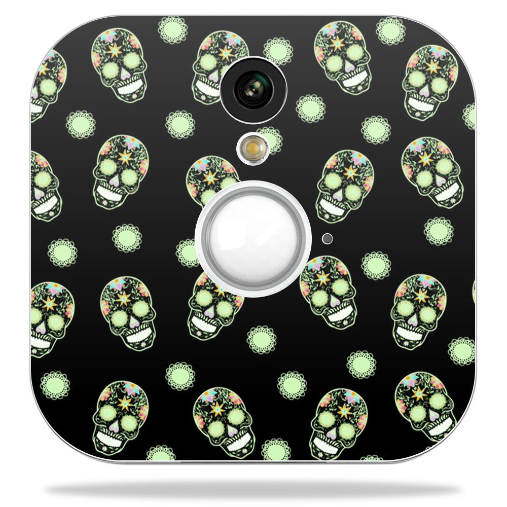 MightySkins Skin Compatible With Blink Home Security Camera - Nighttime Skulls | Protective, Durable, and Unique Vinyl Decal wrap cover | Easy To Apply, Remove, and Change Styles | Made in the USA