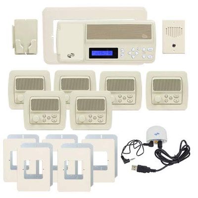 Intrasonic Retro-MVPACA 5-Room Vertical Intercom Kit with Bluetooth (Almond)