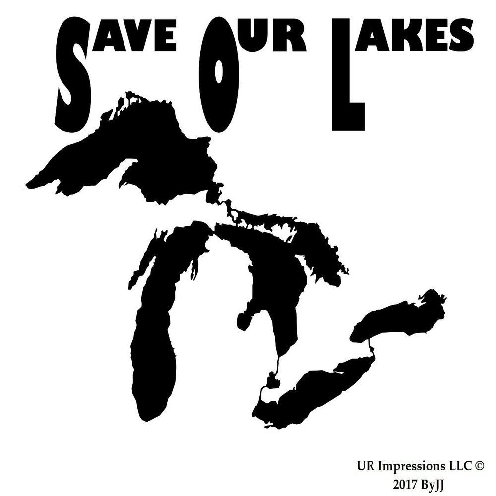 Blk Great Lakes - Save Our Lakes Decal Vinyl Sticker Graphics|UR Impressions|for Cars Trucks SUV Vans Walls Windows Laptop Tablet|Black|6.2 X 5.25 Inch|JJURI115