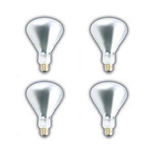 (4 Pack) 125 WATT BR40 Infrared Heat LAMP Light Bulb Clear Glass 5,000 Hours Supra Life Heat LAMP Infrared