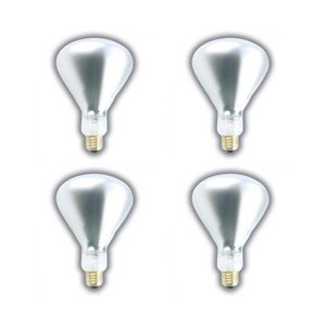 (4 Pack) 125 WATT BR40 Infrared Heat LAMP Light Bulb Clear Glass 5,000 Hours Supra Life Heat LAMP Infrared