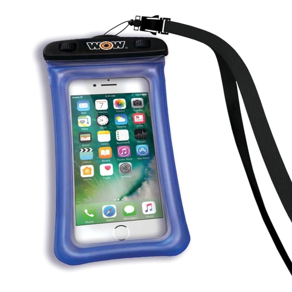 Wow Sports Waterproof Phone Pouch - Blue - 5 x 8 in - Floats