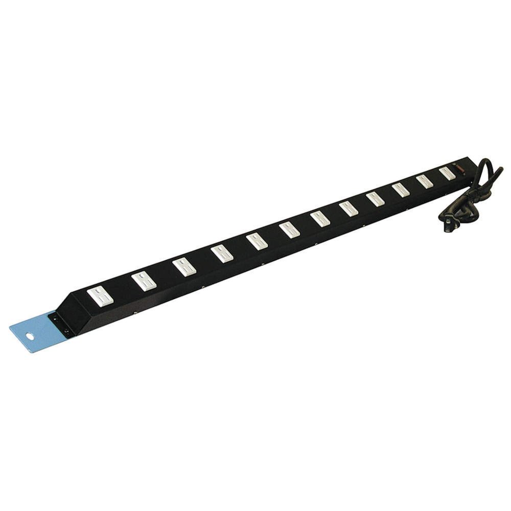 Power Strip, 60W x 1-1/2D x 1-1/2H, Blue