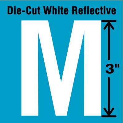 Die-Cut Refl. Letter Label, M, 3In H, PK5
