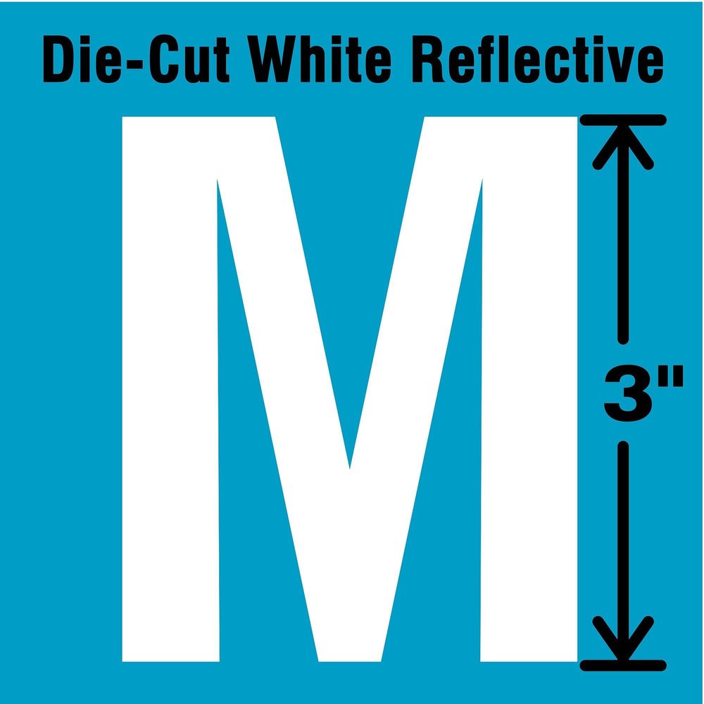 Die-Cut Refl. Letter Label, M, 3In H, PK5