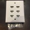 CMT: 6 Port White Wall Plate W/ CAT6 RJ45 Double Female Inline Coupler Ethernet Jack (White) view 1