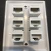 CMT: 6 Port White Wall Plate W/ CAT6 RJ45 Double Female Inline Coupler Ethernet Jack (White) view 3