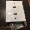 CMT: 2 Port White Wall Plate W/ CAT6 RJ45 Double Female Inline Coupler Ethernet Jack view 1