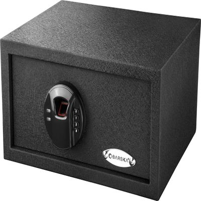 Barska AX12888 Quick Access Keypad Biometric Fingerprint Security Safe Box 0.46 Cubic Ft, Black