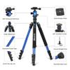 62.5'' Camera Tripod,Zomei Q555 Lightweight Aluminum Portable Travel Tripod Stand with 360 Degree Ball Head for Vlog Nikon Canon Sony All DSLR and Digital Camera(Blue) view 2