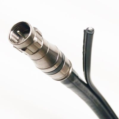 PHAT SATELLITE 105ft Aerial Messenger RG11 Outdoor Quad Shield Coaxial 75 Ohm UL ETL Weather Boot Compression Connector UHF VHF HDTV Antenna Cable TV Low Loss 4X Thicker RG6 Assembled in USA INTL