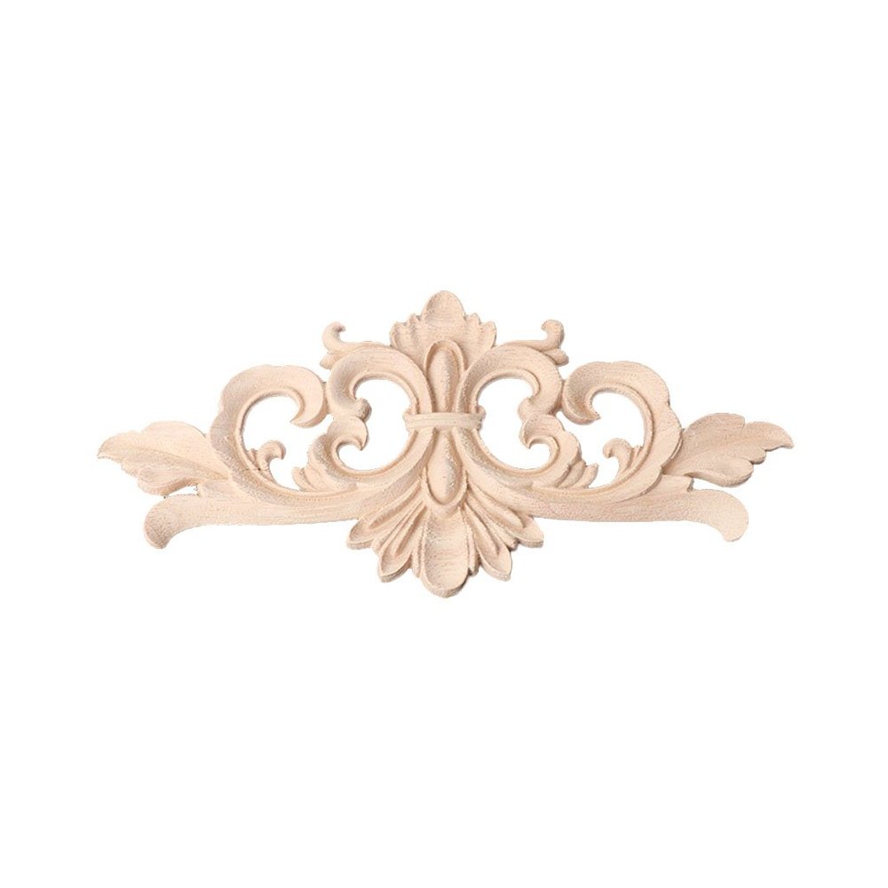 Misright Wood Carved Corner Onlay Applique Frame Decoration Furniture Unpainted Home