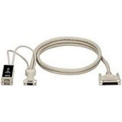 Black Box Keyboard/Video/Mouse (KVM) Cable - DB-25 (M) to USB, HD-15 (VGA) (F) - 1 ft